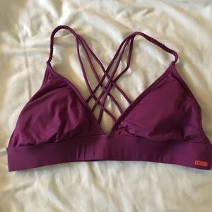 Strappy back purple bikini top